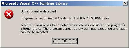 Buffer overrun detected!